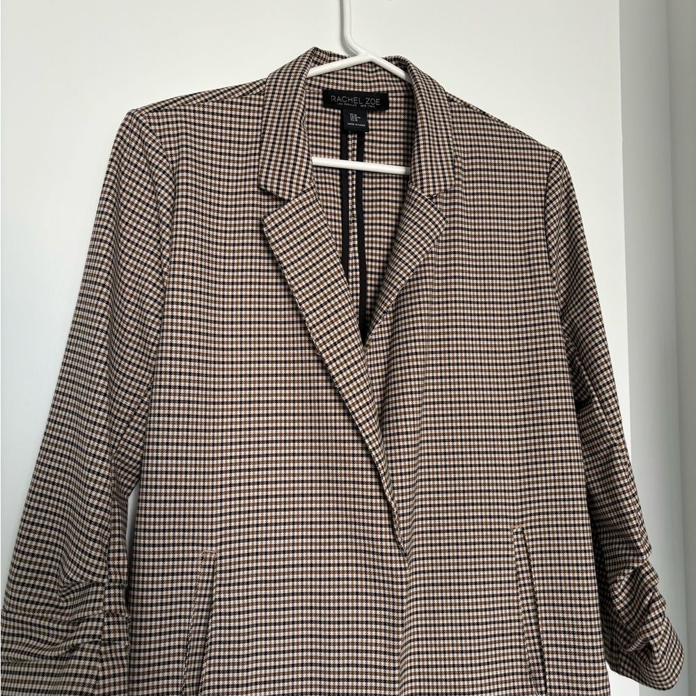 Rachel Zoe Women's Checkered Blazer - Black and Tan
